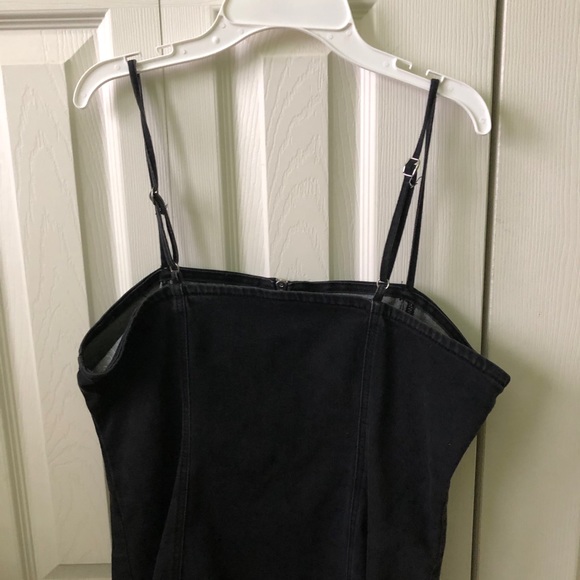 Black Denim Zipup Dress - Picture 5 of 9